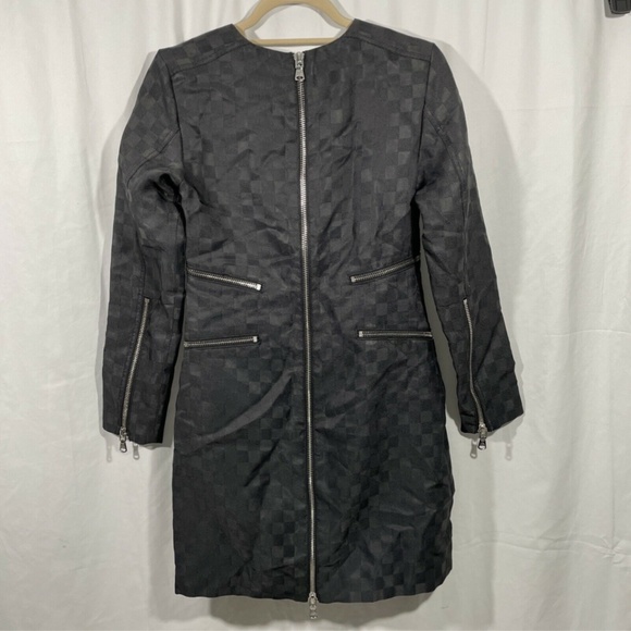 EUC $788 Marc by Marc Jacobs Zip Detail Check Shift Dress Black [SZ‎ 0 2 XS ] - Picture 6 of 12